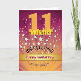 11 månaders återställningsårsdag, fet tal kort