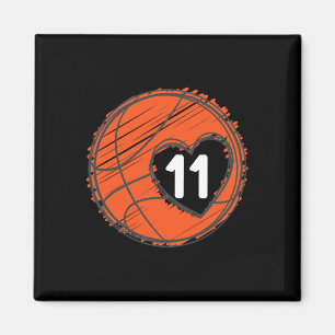 #11 nummer 11 i hjärtat - Bysketbyll Player Cute G Magnet