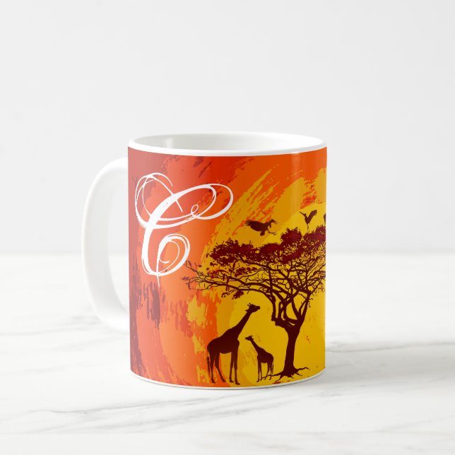 11 Oz. Kaffe Mugg African Safari Giraffe Sunse (Framsida vänster)