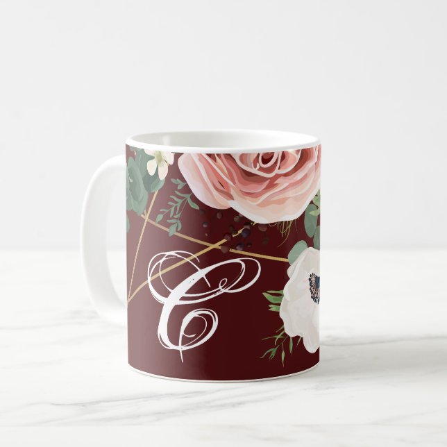 11 Oz. Kaffe Mugg Geometric Garden Ro Vin Burgu (Framsida vänster)