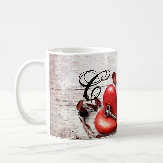 11 Oz. Kaffe Mugg Land Wood Nyckel till mitt hjärt (Vänster)