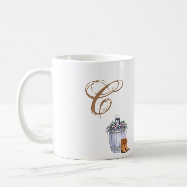 11 Oz. Landsbyggsbröllopet Rustic Wa för kaffesomm Kaffemugg (Vänster)