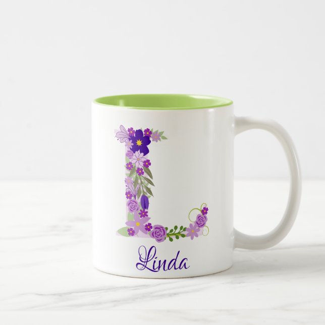 11 oz Lavender Lila Monogrammed kaffe Mugg (Höger)