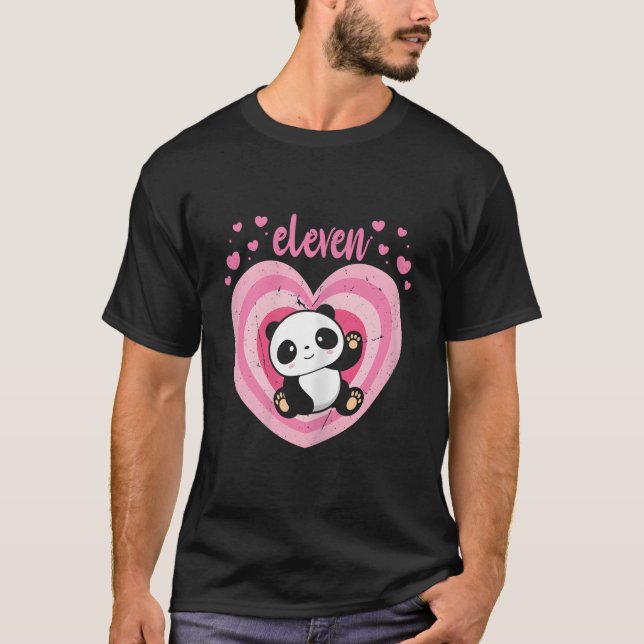 11 Panda 11Th B-Day T Shirt (Framsida)