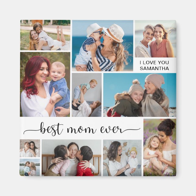 11 Photo Collage Best Mamma någonsin Magnet (Framsidan)