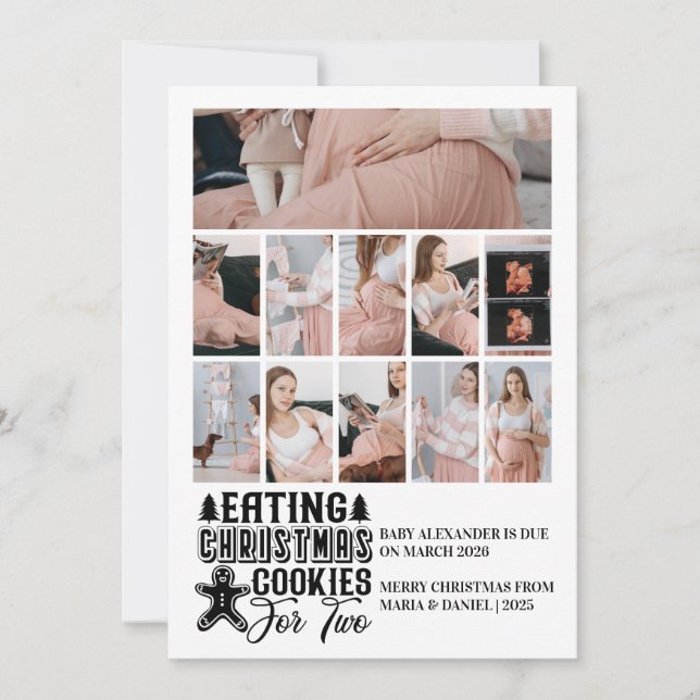 11 Photo Jul Cookies för 2 Gravider Julkort (Framsida)