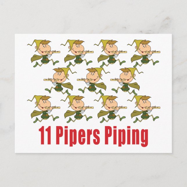 11 Piprar Piping Postcard Vykort (Framsida)