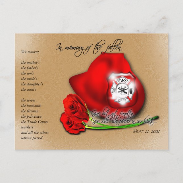 11 september 19/11 Högtidligt minneskort Vykort (Framsida)