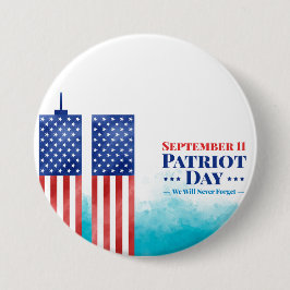 11 september Patriot Day Vi Kommer Aldrig Glömma Knapp