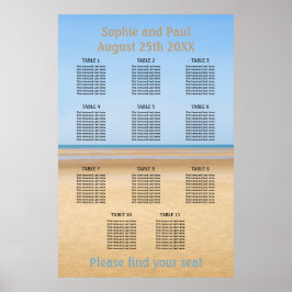 11 sittplatsplan för Bord-bäckenet Poster