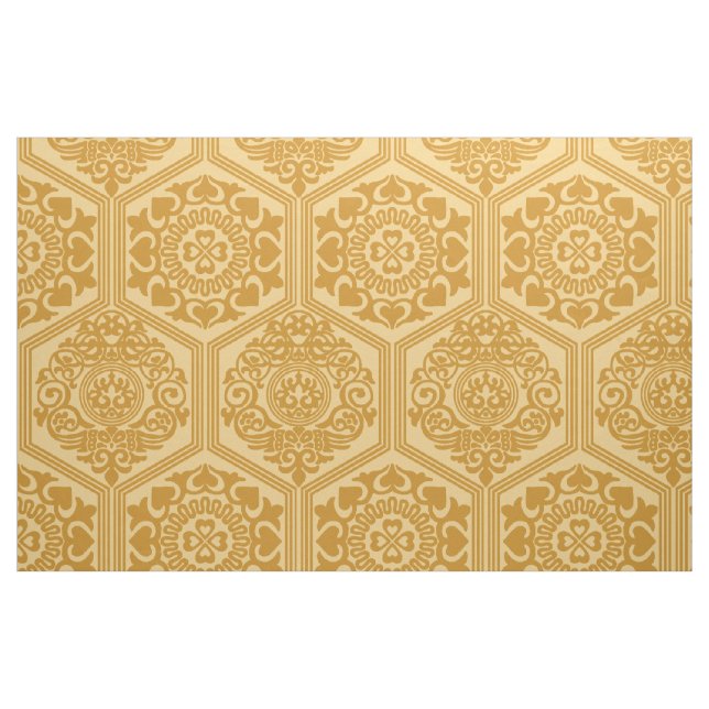 11-tals hexagoner - Ljus guldstång Tyg (Fat Quarter)