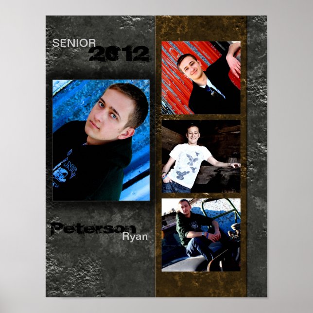 11-tums x14-tums 4-kortplatssenfärgsfärgad kollage poster (Framsidan)