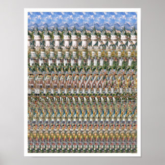 11-tums x14-tums "Neuschwantstein Castle" 3D-Poste Poster