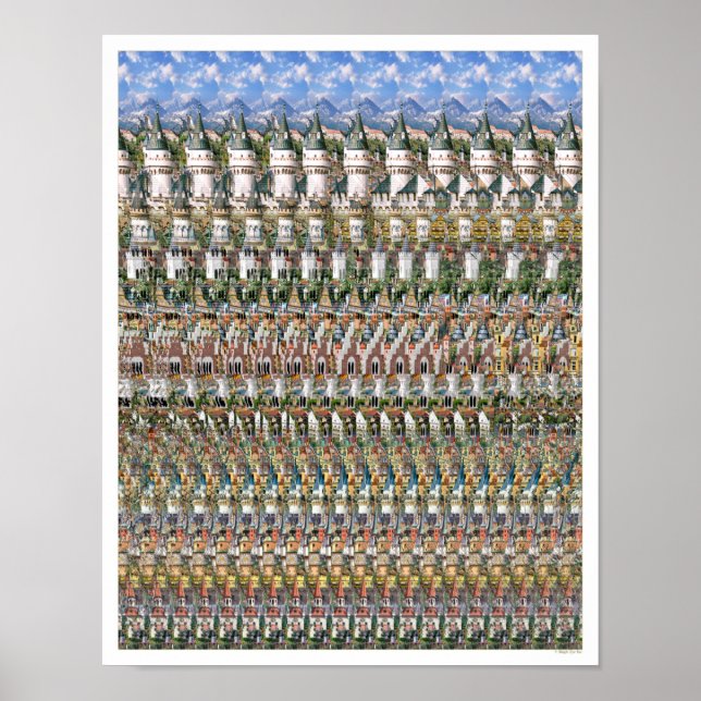 11-tums x14-tums "Neuschwantstein Castle" 3D-Poste Poster (Framsidan)