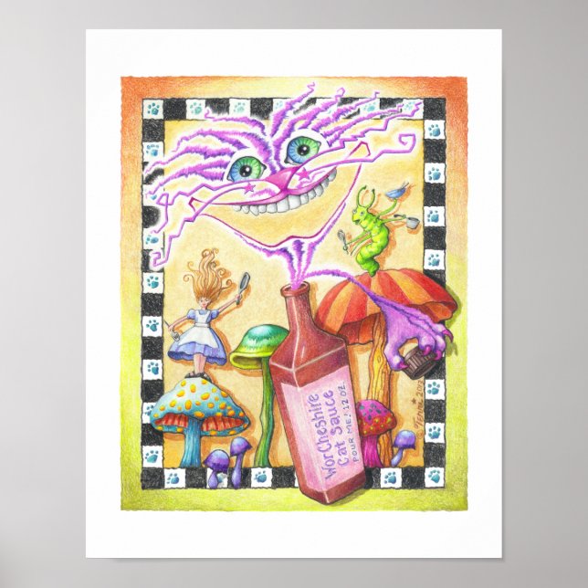 11-tums x14-tums POSTER - WorCHESHIRE CAT (Framsidan)