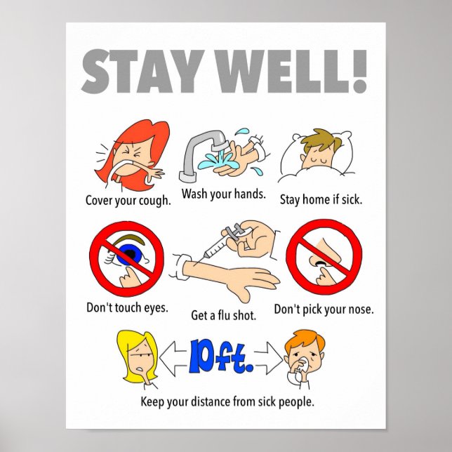 11-tums x14-tums STAY WELL-Poster Poster (Framsidan)