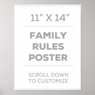 11-tums x 14-tums Poster i familjen Regler