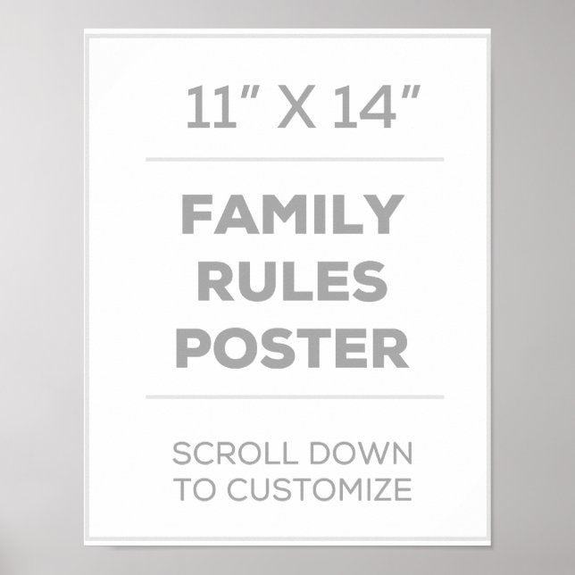 11-tums x 14-tums Poster i familjen Regler (Framsidan)