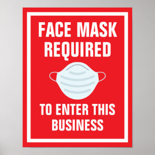11-tums x 14-tums röd Ansikte-mask krävs Pappert Poster