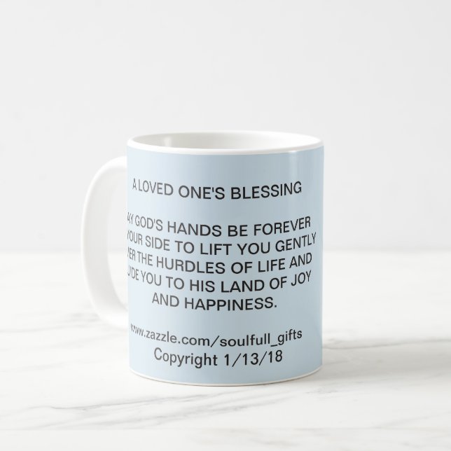 11 uns. KAFFEMUGG med "som ÄLSKAS ENS VÄLSIGNELSE (Framsida vänster)