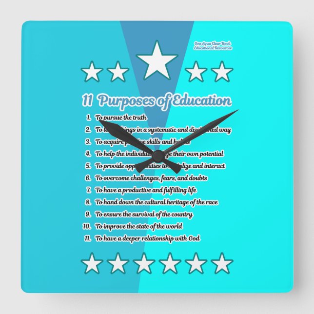 11 Utbildningsändamål Fyrkantig Klocka (Framsida)