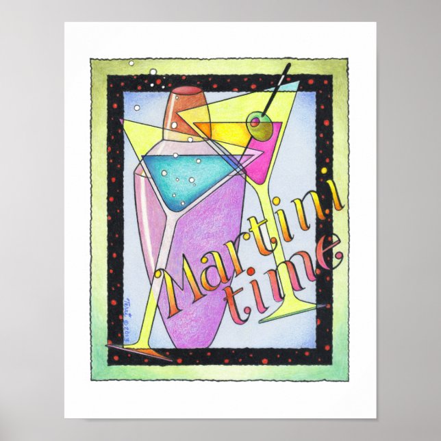 11"x14" POSTER - MARTINI TIME, Cocktailar (Framsidan)
