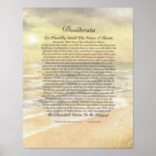 11 x 14 Desiderata Poster på Golden Ocean Sunset