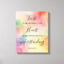 11 x 14 Ordspråksboken 3:5 Canvas Wrap Väggkonst