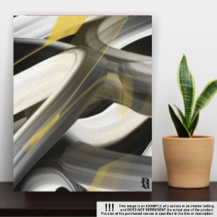 11 x 14-tums Trend Abstrakt Art Canvas Black White
