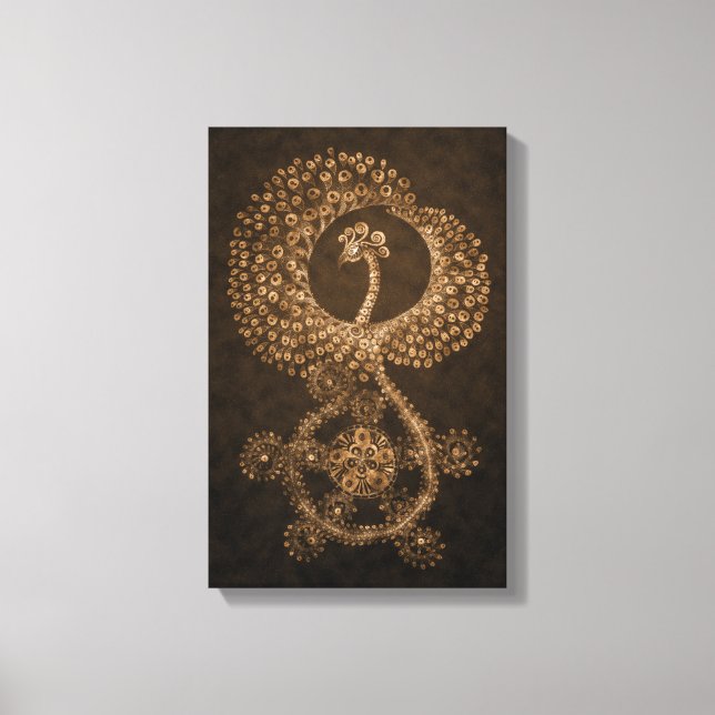 11 x 17 Bronze Abstrakt Phoenix Canvastryck (Framsida)