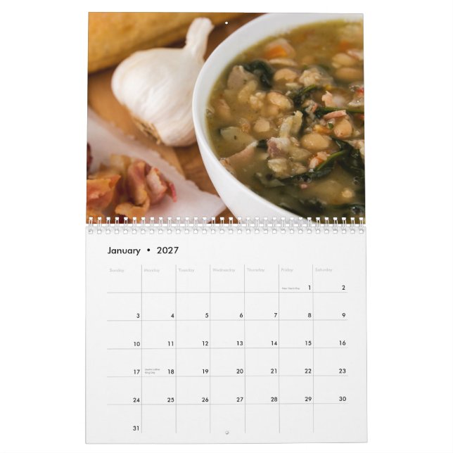 11 x 17 två-sida foodiekalender 2014 kalender (Jan 2027)