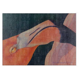 11" x 8" Glass Flamingoskärbräda