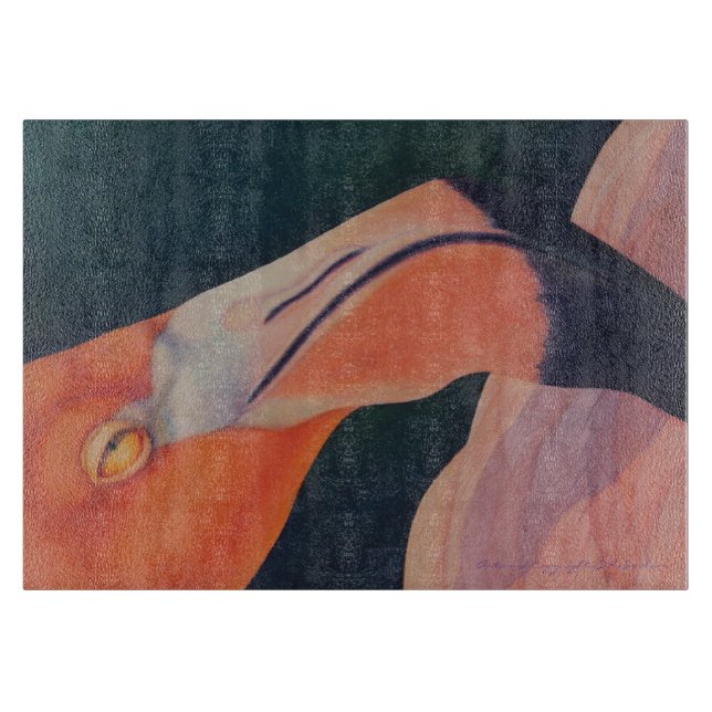 11" x 8" Glass Flamingoskärbräda (Framsidan)