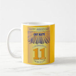 11 Year Sober Anniversary | Golden Ray 12 Step Kaffemugg
