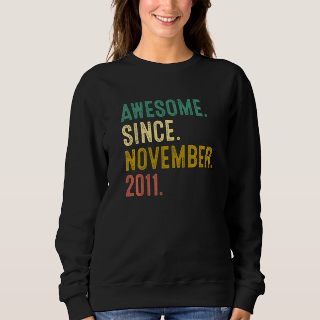 11 Years Old  Awesome Since November 2011 11th Bir T Shirt (Framsida)