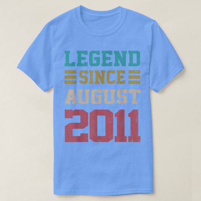 11 Years Old Gifts Legend Since August 2011th Birt T Shirt (Design framsida)