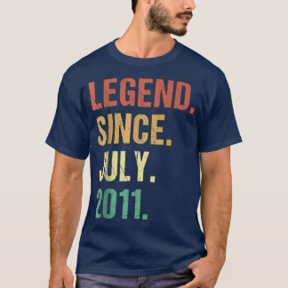 11 Years Old Gifts Legend Since July 2011 11th Bir T Shirt
