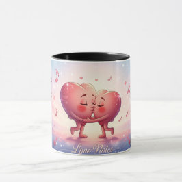 11oz Mugg Kyssta Hjärtan ”Kärleksnoter” Söt mugg