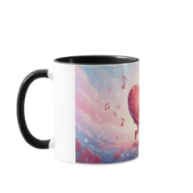 11oz Mugg Kyssta Hjärtan ”Kärleksnoter” Söt mugg