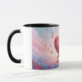 11oz Mugg Kyssta Hjärtan ”Kärleksnoter” Söt mugg