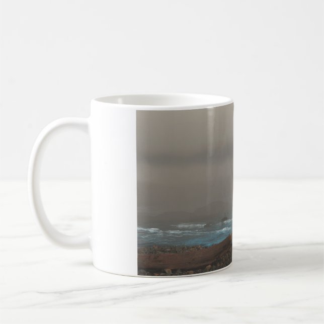 11oz mugg med "Stony Beach"-bild (Vänster)