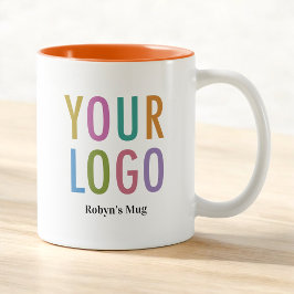 11oz Orange Inre kaffet Mugg Namn & Company Logoty