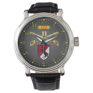11th ACR Crossed Sabers Ribbon & Patch Watch Armbandsur