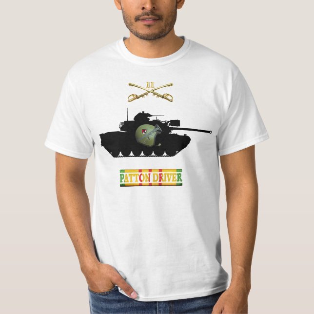11th Acr-Sabers & chaufför för VSM M48A3 Patton T Shirt (Framsida)