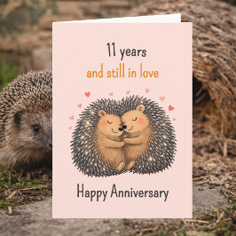 11th anniversary Hedgehogs cuddling Kort