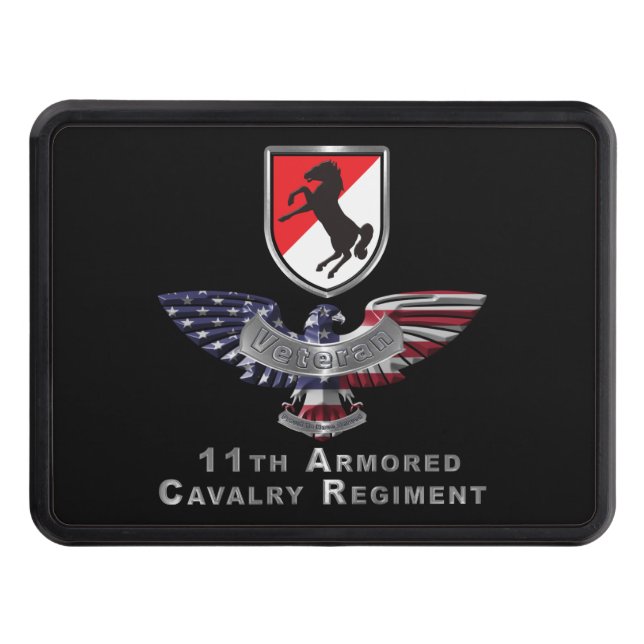 11th Armored Cavalry Regiment Black Horse Veteran Dragkroksskydd (Framsidan)