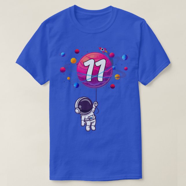 11th Birthday 11 Years Old Birthday Boy Gift Astro T Shirt (Design framsida)