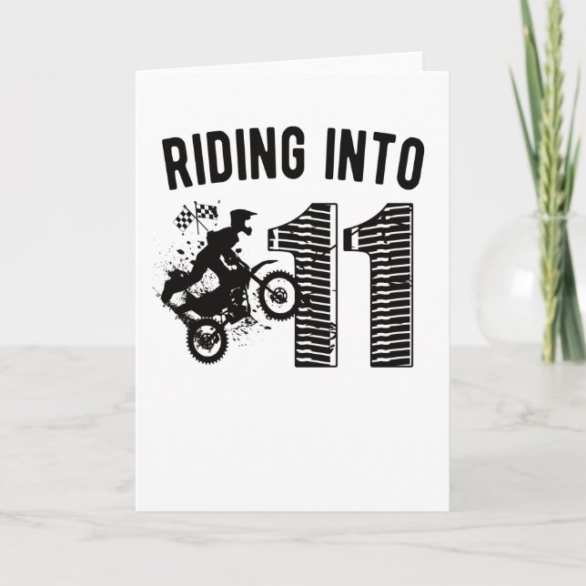 11th Birthday Gift Dirt Bike 11 Year Old Biker Kort (Framsida)
