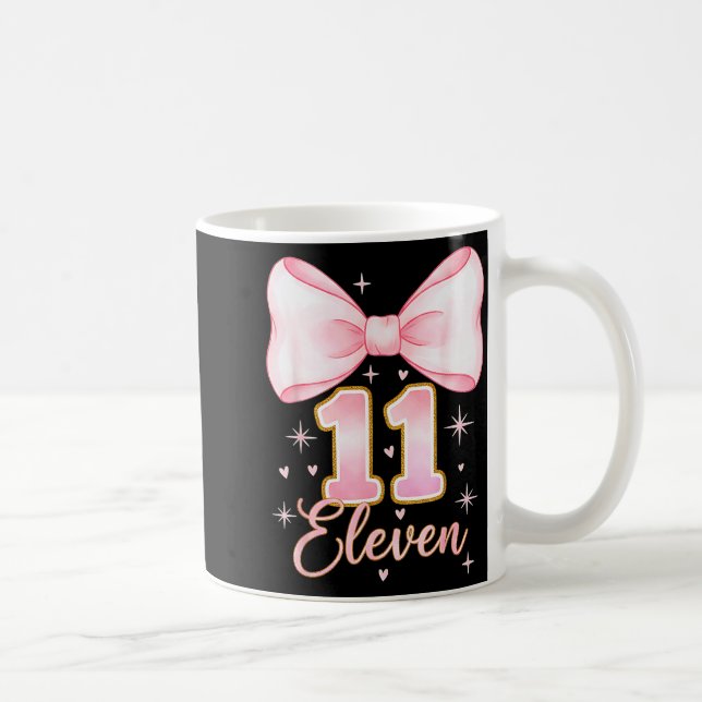 11th Birthday Girl Coquette Bow Its My Eleven Birt Kaffemugg (Höger)