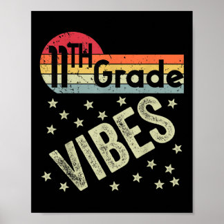 11th Grade Vibes Shirt Retro 80s Teacher Kids Back Poster